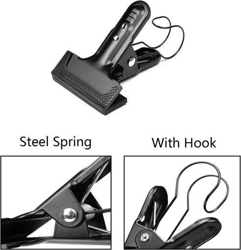 Backdrop Spring Clamps With Hook- 2 Pack of 4" Heavy Duty Clips for Photography Background Stands, Woodworking & Home Improvement Projects...