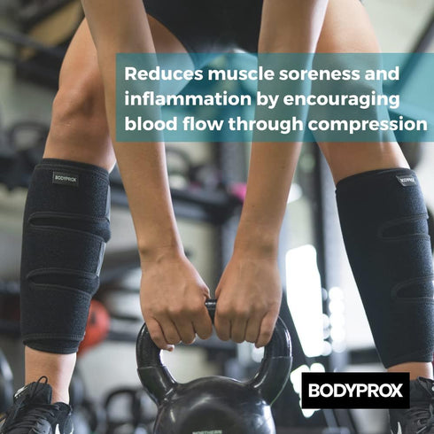 Bodyprox Calf Support Brace 2 Pack, Adjustable Shin Splint Compression Calf Wrap...