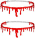 Halloween Dripping Blood Necklace Bloody Choker Collarbone Chain Horror Vampire Red Clavicle Necklace Drip Blood Pendants Women Cosplay Costume Pa...