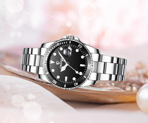 Women's Classic Fashion Silver Stainless Steel Watches Waterproof Date Luminous Lady Dress Wrist Watch...