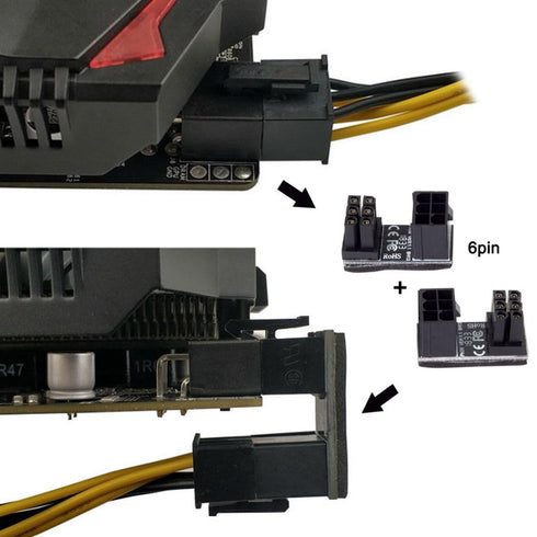 chenyang 2 Pack ATX 6Pin 180 Degree Angled Power Connector Adapter for GPU Graphics Card...