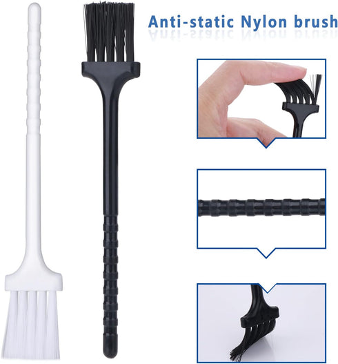 2 Pcs Keycap Puller Switch Puller+2 Pcs Keyboard Cleaning Brush, Stainless Steel Keycap Removal Tool for Mechanical Keyboard Clean Computer Cleani...