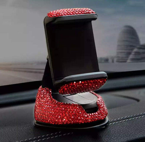 SUNCARACCL Bling Car Phone Holder, 360°Adjustable Crystal Auto Phone Mount Universal Rhinestone Car Stand Phone Holder Car Accessories for Windshi...