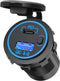 MGI SpeedWare Dual USB Port Charger Socket for Cars Boat and Trucks, 12V 24V 36W PD Type-C Socket + QC3.0 Quick-Charge, with Start Button and Blue...