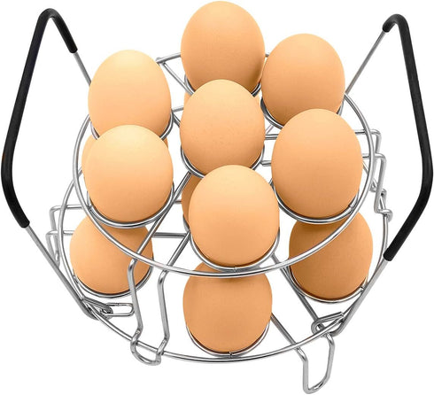 Stackable Egg Steamer Rack, BiaoGan Egg Cooking Rack with Heat Resistant Silicone Handles Compatible with Instant Pot Accessories 6,8 Quart, 14 Eg...