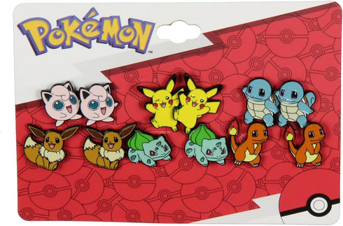 Pokemon Earrings Fashion Jewelry Enamel Character Stud Earrings Set 6 Pack...