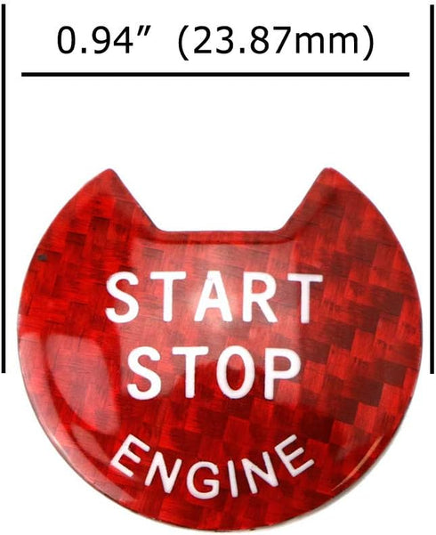 iJDMTOY Gloss Red Real Carbon Fiber Keyless Engine Start/Stop Push Start Button Cover Compatible with Nissan Altima Maxima Pathfinder Titan Murano...