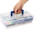 BTSKY Clear Plastic Storage Box with Removable Tray Multipurpose Stationery Storage Box with Handle Handy Sewing Box Art Craft Supply Organizer Ho...