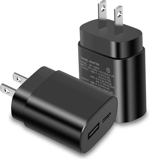 Type C Charger Fast Charging, 25W Dual Port USB-C Power Adapter, USB Wall Charger Compatible with Samsung Galaxy S21 S20 S22 S10 S6 S7 S8 S9 / Edg...