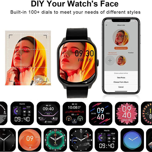 Smart Watch (Answer/Make Calls), 2024 Newest 2.01“Inch Fitness Tracker, Heart Rate/Sleep Monitor/Pedometer/Calories, Multiple Sports Modes, Waterp...