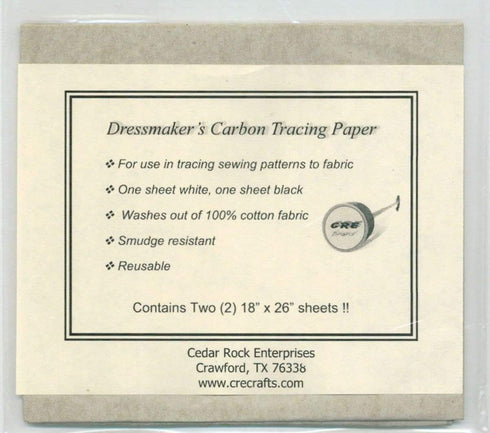 Sewing Pattern Carbon Tracing Paper by CRE, Transfer Patterns to Fabric - 2 Large 18"x26" Sheets...