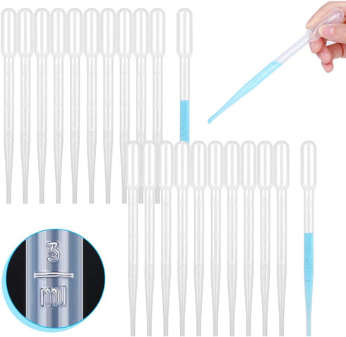 100PCS Plastic Disposable Transfer Pipettes, 3ml Calibrated Pipette Dropper for and Science Laboratory...