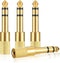 4 Pcs 6.35mm (1/4 inch) Male to 3.5mm (1/8 inch) Female Stereo Headphone Adapters, 3.5mm/1/8'' Female to 6.35mm/1/4'' Male Stereo Audio Adapter Ja...