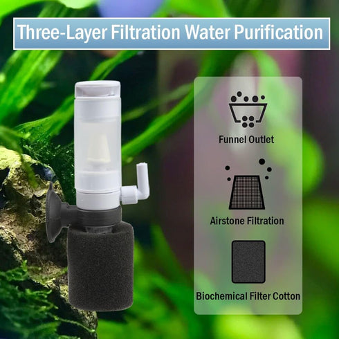 Senzeal Mini Sponge Fish Filter Quiet 3 in 1 Small Aquarium Air Pump Filter for Freshwater Saltwater Small Fish Tank with Check Valve 106cm Airlin...