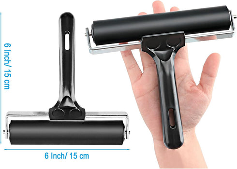 Yorwe Rubber Roller, Brayer Ideal for Anti Skid Tape Construction Tools, Print, Ink and Stamping Tools(2.5 & 4 & 6-Inch, Black)...