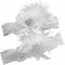 Vintage Feather Brooch Bridal Wedding Garter Set, Small, White...
