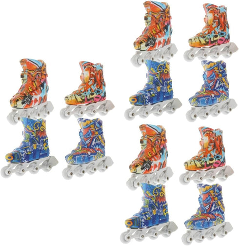 TOYANDONA 6 Pairs Work Desk Accessories Roller Skates for Kids Kid Toys Finger Skate for Kids Educational Mini Fingerboard Accessories Finger Skat...