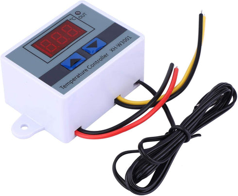 Oumefar Temperature Controller, XH-W3001 DC 110V-220V 1500W 10A Digital Temperature Controller Thermostat Switch with Waterproof Sensor Probe Elec...