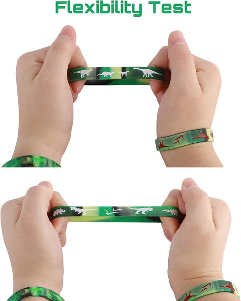 30 Pack Dinosaurs Silicone Wristbands Bracelets Dinosaurs World Style Party Supplies for Dinosaurs Theme Party Birthday Gift Favors Gifts Bags Stu...