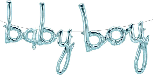 Tellpet Baby Boy Balloons, Blue Baby Boy Letter Balloon Baby Shower Decorations for Boy...