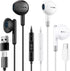 2 Packs of USB C Headphones, Type C Earbuds with Mic for Galaxy S22 Ultra Plus S21 S20, Pixel 6, OnePlus 10 Pro, iPad Pro Air Mini, USB-A to USB-C...