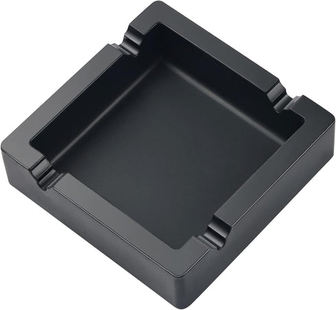 Cigar Ashtray Big Ashtrays for Cigarettes Outdoors Patio Large Black 4 Dual-use Rest Unbreakable Silicone Cigar Cigarette Ashtray for Outside/Indo...