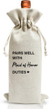 Maid Of Honor Wine Bag Gift For Bridesmaid Her Him Best Friend Women Girl, Engagement Or Bachelorette Party Favor decoration, Bridal Shower, Reusa...