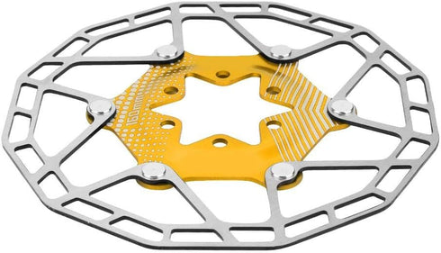 Bike 160mm 6 Bolt Disc Rotor Brake, Bike Ultralight Floating Rotor Brake Disc Pad For Mountain Road Bicycle(Gold) Riding racks and storage...