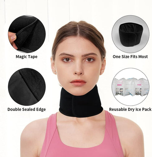 RAINBOW Ice Packs for Neck Pain Relief, Reusable Neck Ice Pack Wrap for Neck Tension and Office Neck Pressure, Cold Compress Gel Pack for Neck Arm...