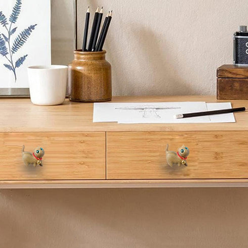 Wood Furniture Knobs Cat Shaped Brass Interior Drawer Knob Dresser Furniture Pulls Drawers Unfinished Cabinet Pulls Handles Hardware for Wardrobe ...