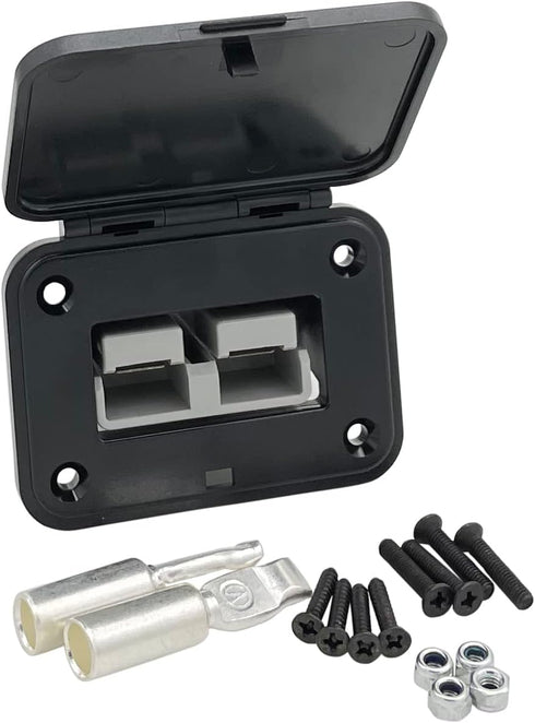 120A Plug Mounting Panel with Cover for Anderson SB120 Connectors Flush Mount Recessed Plate (Gray-1pc)...