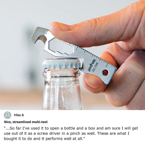 Keyport MOCA 10-in-1 Keychain Multitool (Stainless) | EDC Multi Tool: Pry Bar, Bottle Opener, Screwdriver, Box Opener, Cord Cutter & More | TSA Ke...