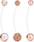 Hoeudjo 14G 1 1/2 Inch CZ Sports Pregnancy Maternity Flexible Bioplast Long Belly Button Rings Navel Retainer Body Piercing Set of 3...