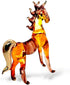 Tiny 2½" Long Brown Gold Standing Horse Figurine - Miniature Hand Blown Painted Glass Horses Stallion Mare Foal Pony Animals Crystal Decorative Co...