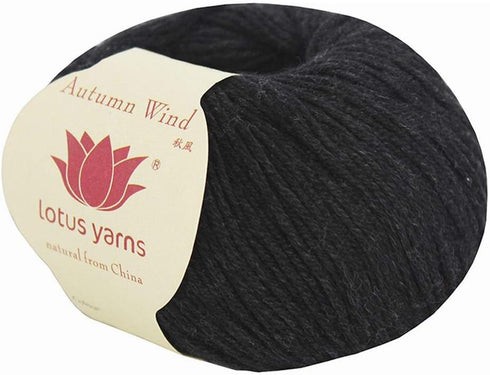 Lotus Yarns 5 Balls Autumn Wind Cotton Cashmere Blend Knitting Yarn Fingering Weight Crochet Yarn for Garments Soft Baby Clothes(23-Charcoal)...