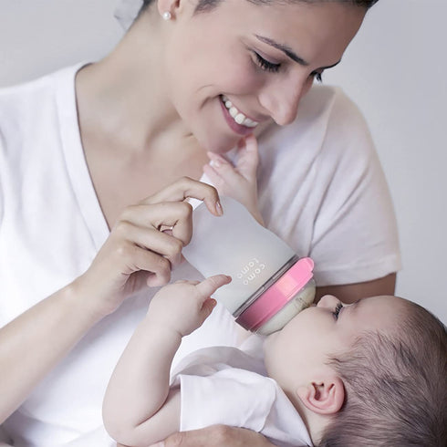 Comotomo Baby Bottle Single Pack, Pink, 5oz...