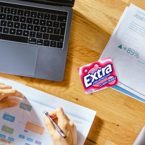 EXTRA Classic Bubble Sugar Free Chewing Gum, 15 Sticks (3 Pack)...