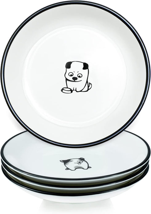 Cute Cartoon Dog Ceramic Seasoning Dishes Sauce Dish Sushi Dipping Bowl Appetizer Plates Tea Bag Holder Serving Dish for Kitchen 5'' (Dog)...