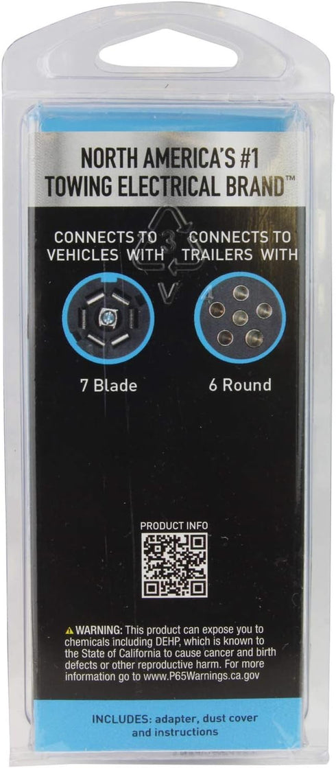 Hopkins 47555 7 RV Blade to 6 Pole Round Adapter...