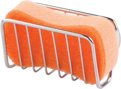 mDesign Metal Sponge Holder for Kitchen Sink with Suction Cups - Small Holder for Sponges in The Kitchen or Soap Holder in The Bathroom - Quick Dr...