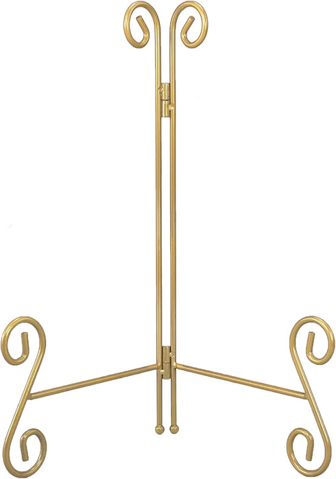 Gold Plate Stand, 10 Inch Decorative Plate Holder for Displaying Platters, Heavy-Duty Metal Easel Stand for Picture, Photo Frame, Plates, Books an...