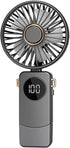 Portable Handheld Fan,Rechargeable Personal Fan,Foldable Neck Fan with Digital Display,Lanyard,Adjustable,5 Speeds,Rechargeable Battery Operated,Q...