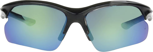 Ironman Ambition Blade Sport Sunglasses for Men, Crystal Grey/Turquoise Mirror, 71mm...