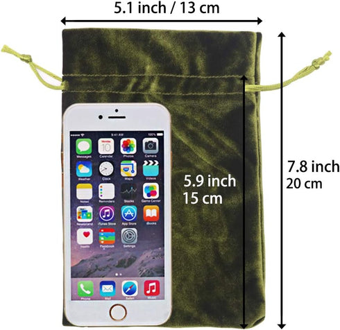 HRX Package Soft Velvet Gift Bags, 5.1x7.8 inch Velvet Drawstring Pouches for Tarot Rune Jewelry Crystal 4 Pack...