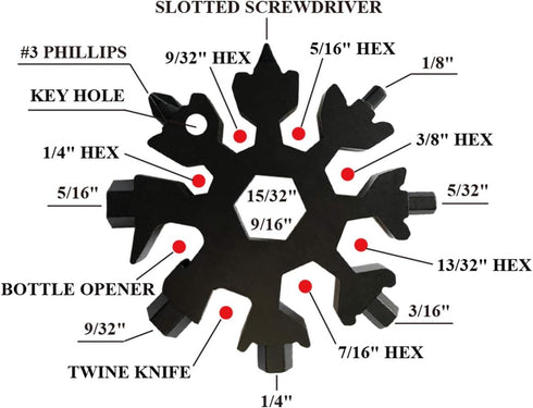 Stocking Stuffers Gifts for Men, 2-Pack Snowflake Multi-Tool 18-in-1, Screwdriver, Bottle opener, Outdoor Wrench Multi-tool, Best Gifts for Husban...