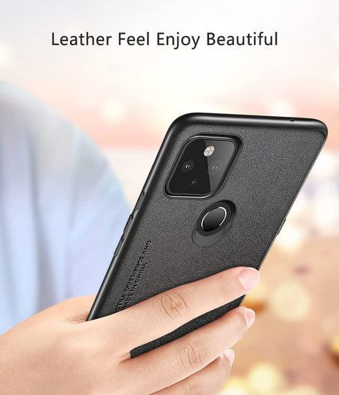 for Google Pixel 5 Case (2020), Soft TPU Artificial Leather Case,Extremely Light Ultra-Light Camera Protection Leather Cover Case for Google Pixel...