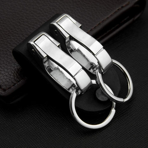 Leather Belt Loop Keychain with 2 Detachable Clips&Key Ring Belt Key Ring Holder Belt Key Chain...