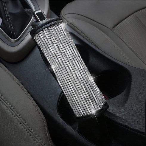 Uphily Bling Bling Seat Belt Pads for Car, Crystal Rhinestone Handbrake Cover, Diamond Shift Gear Knob Cover for Girls or Women...