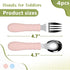 Toddler Utensils, 4PCS Fork and Spoon Kids Silverware with Silicone Handle Stainless Steel Utensils for Babies...