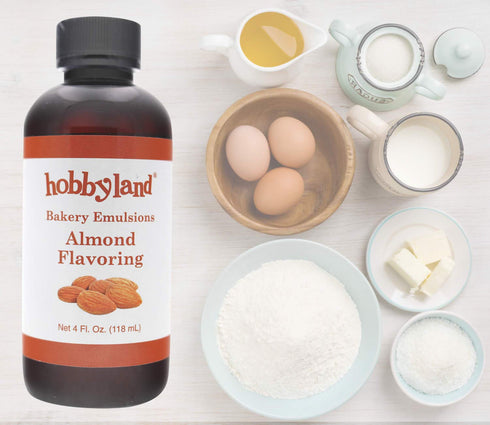Hobbyland Bakery Emulsions (Almond Flavoring, 4 fl oz), Almond Baking Emulsion, Made in small batches....